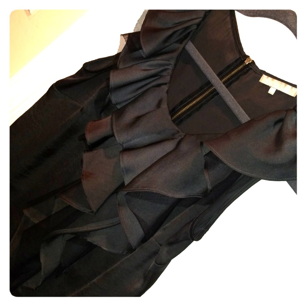 Satin ruffle shirt